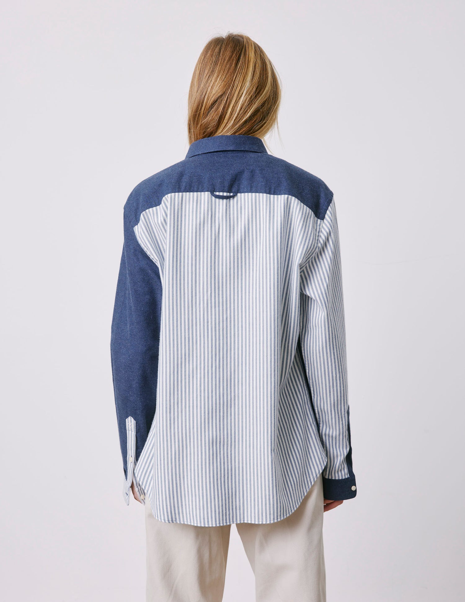 Fun shirt William bleu - Flanelle - Col Américain#5