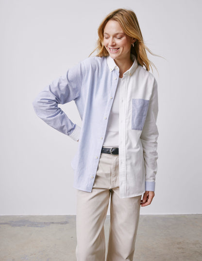 Fun shirt William rayée bleu marine