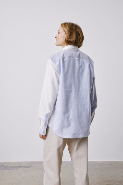 Fun shirt William rayée bleu marine