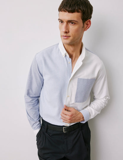 Fun shirt William rayée bleu marine