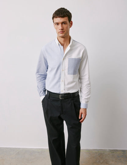 Fun shirt William rayée bleu marine