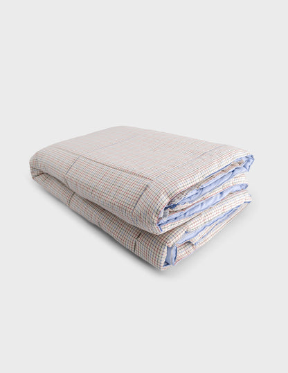 Édredon Nido bleu rayé et carreaux