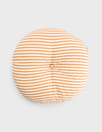 Pandoro striped ochre seersucker cushion