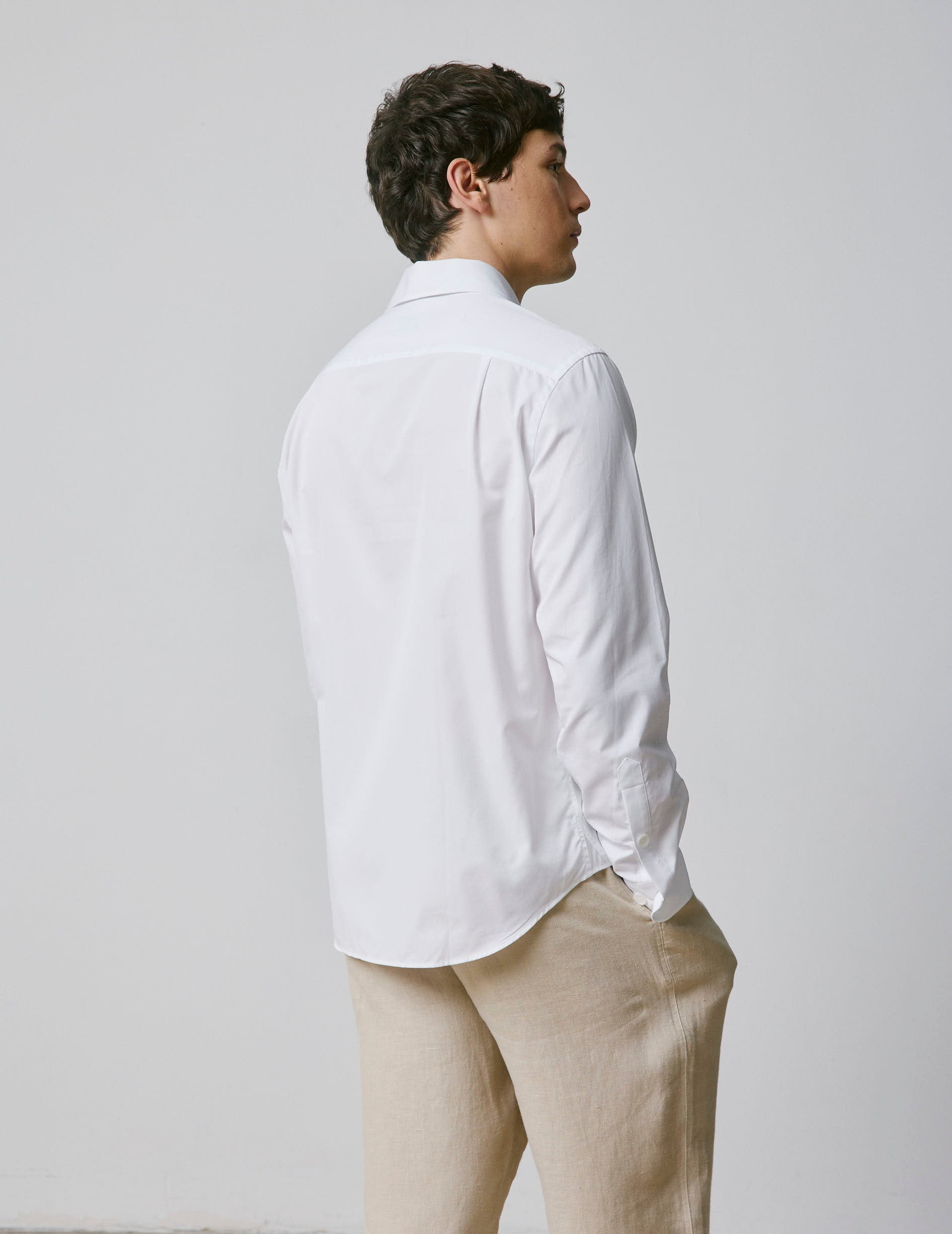 Chemise mixte Ainhoa blanche - Popeline - Col Chemise