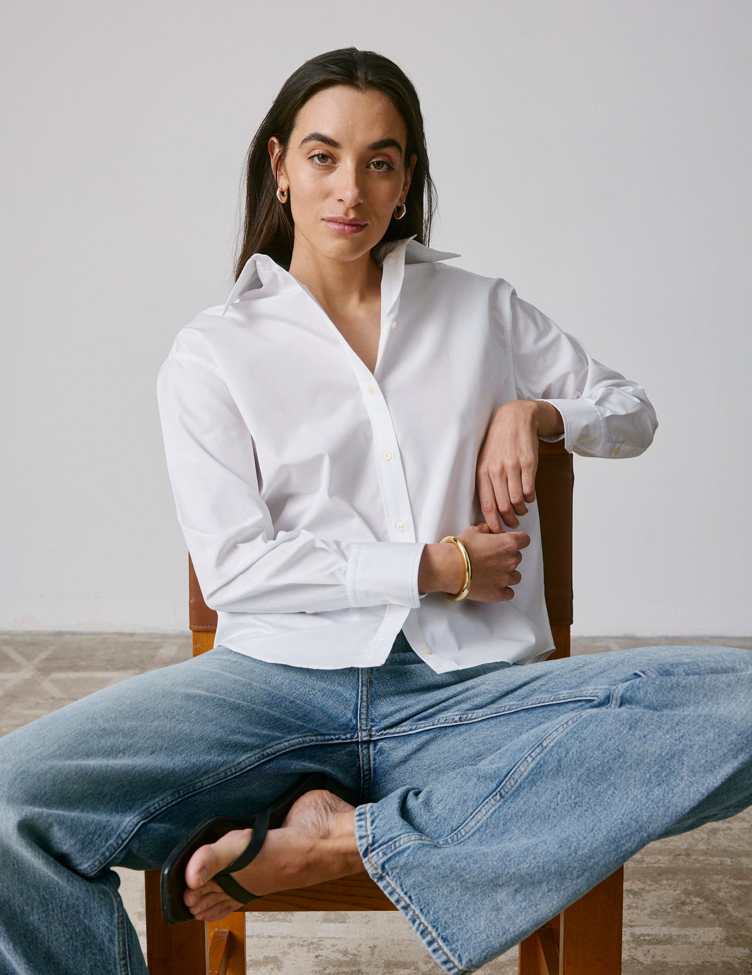 Chemise Ambre blanche - Popeline - Col Chemise#3