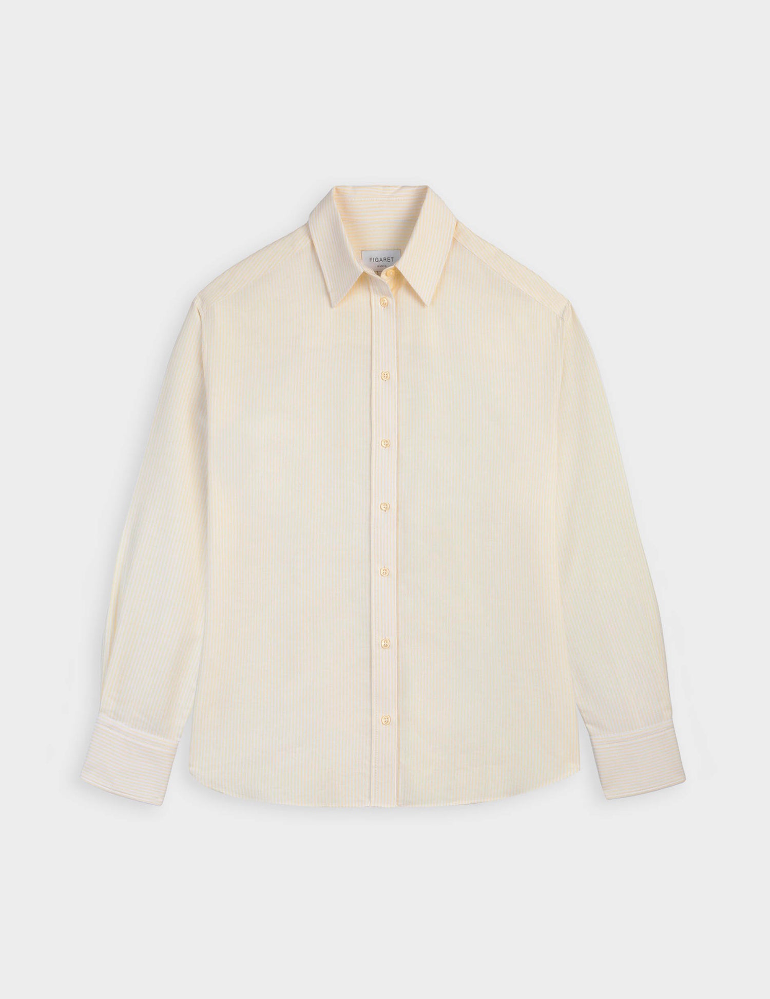 Ambre Striped yellow shirt - Oxford - Shirt Collar#5
