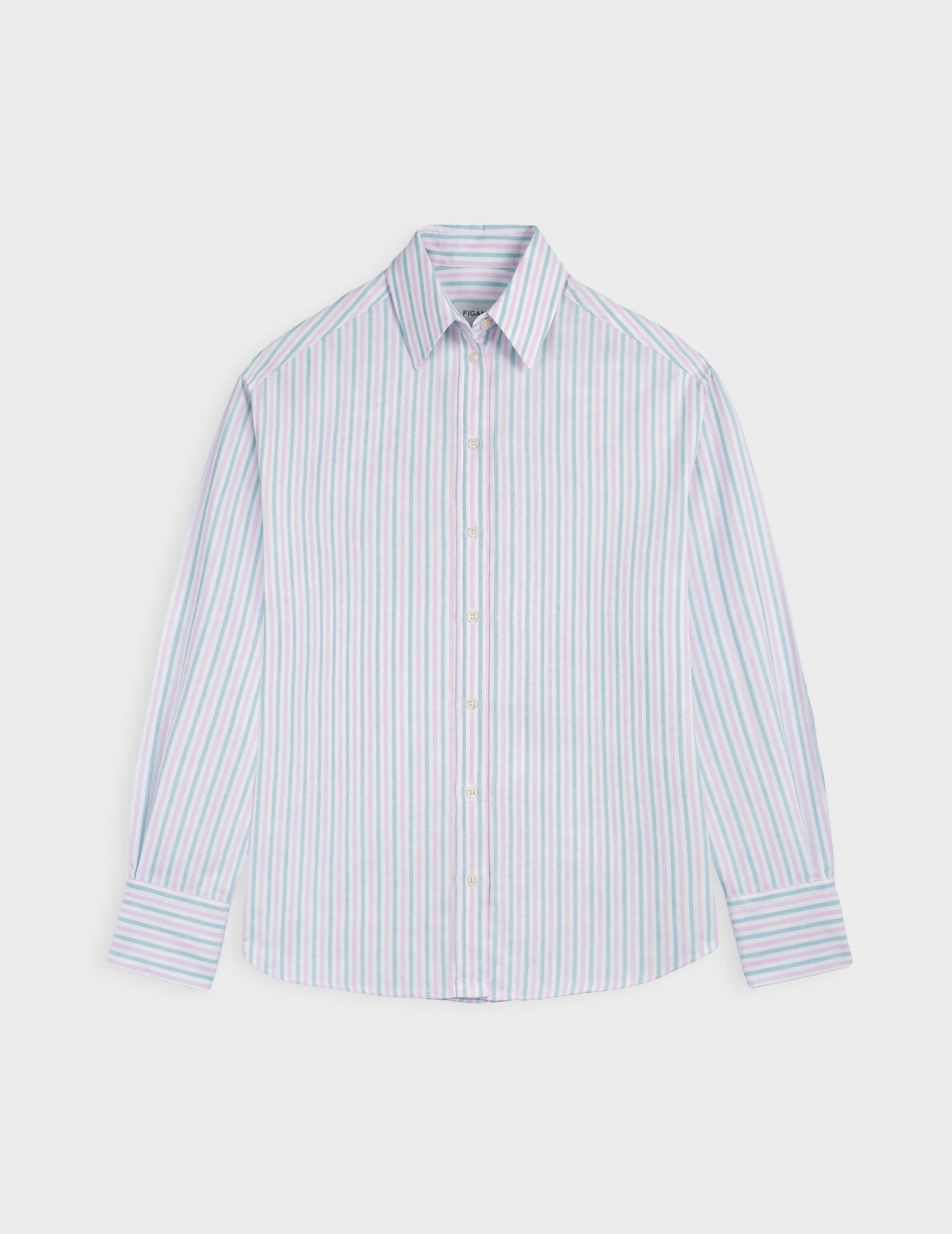 Ambre Striped pink  shirt - Oxford - Shirt Collar#5