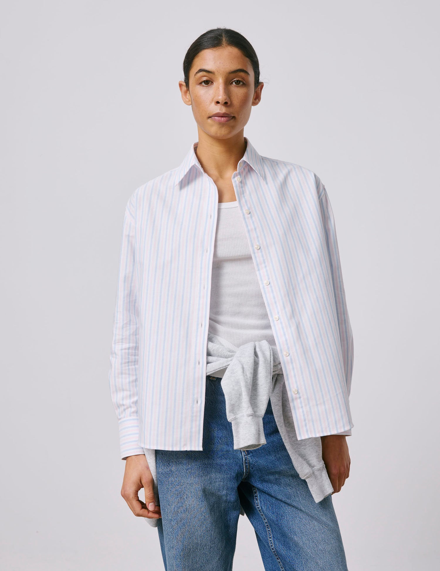 Chemise Ambre rayée rose - Oxford - Col Chemise#3