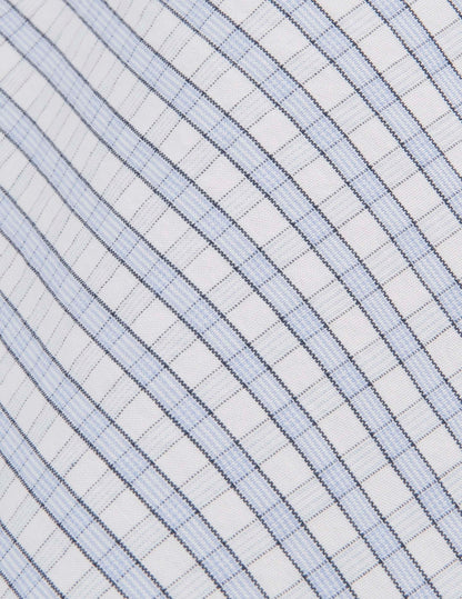 Short-sleeved classic shirt with blue checks