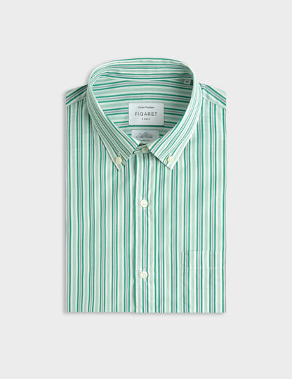 Chemise classique rayée verte