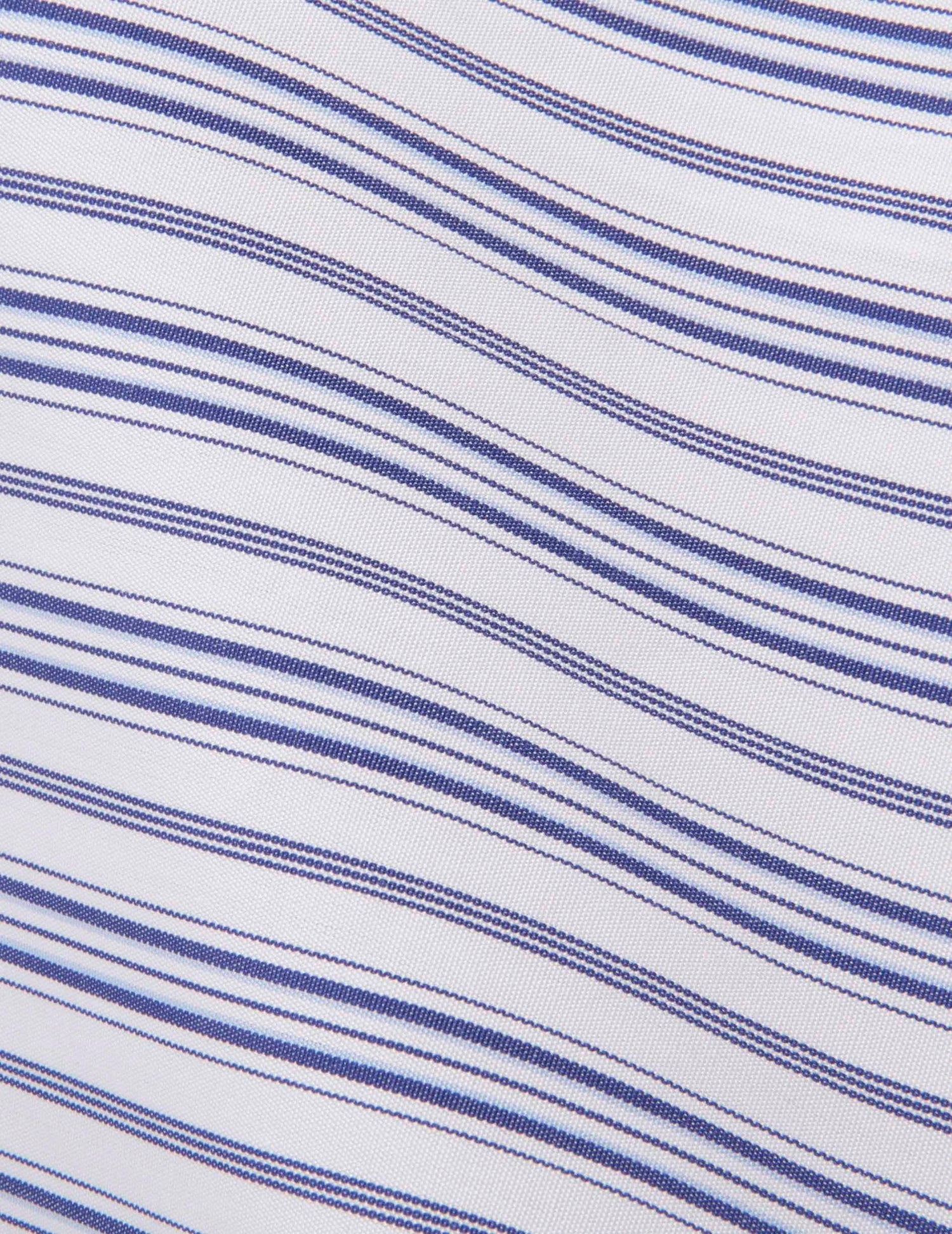 Chemise semi-ajustée rayée bleu marine - Popeline - Col Anglais#2