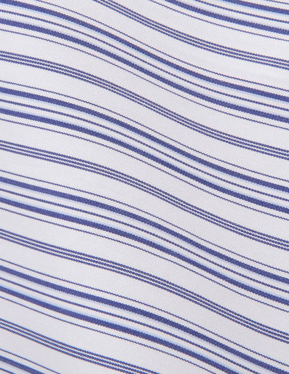 Chemise semi-ajustée rayée bleu marine