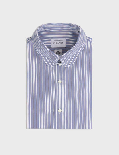 Chemise semi-ajustée rayée bleu marine
