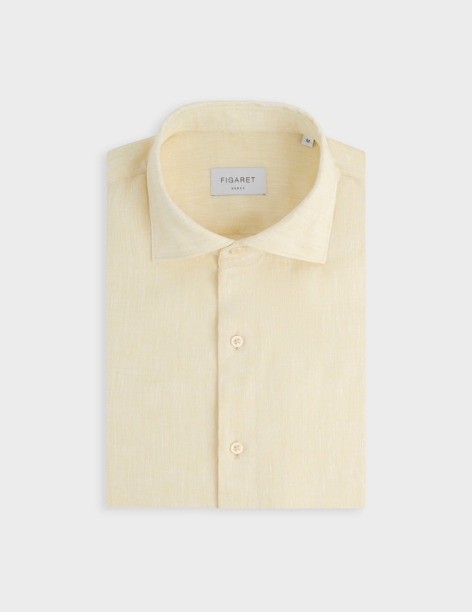 Chemise Aristote en lin jaune - Lin - Col Italien#3
