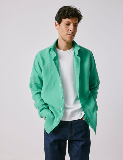 Green linen Aristote shirt