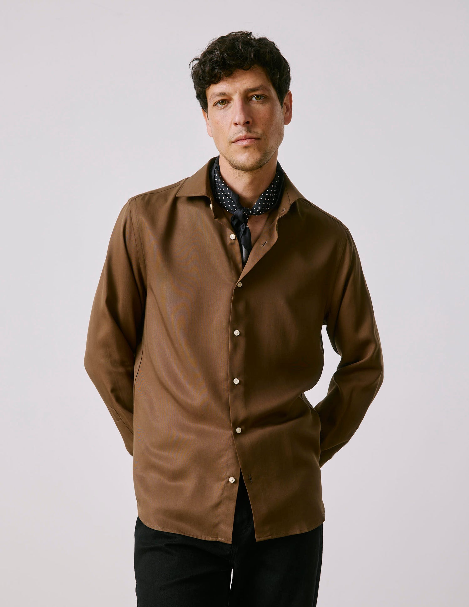 Brown Aristote shirt - Twill - Italien Collar#3