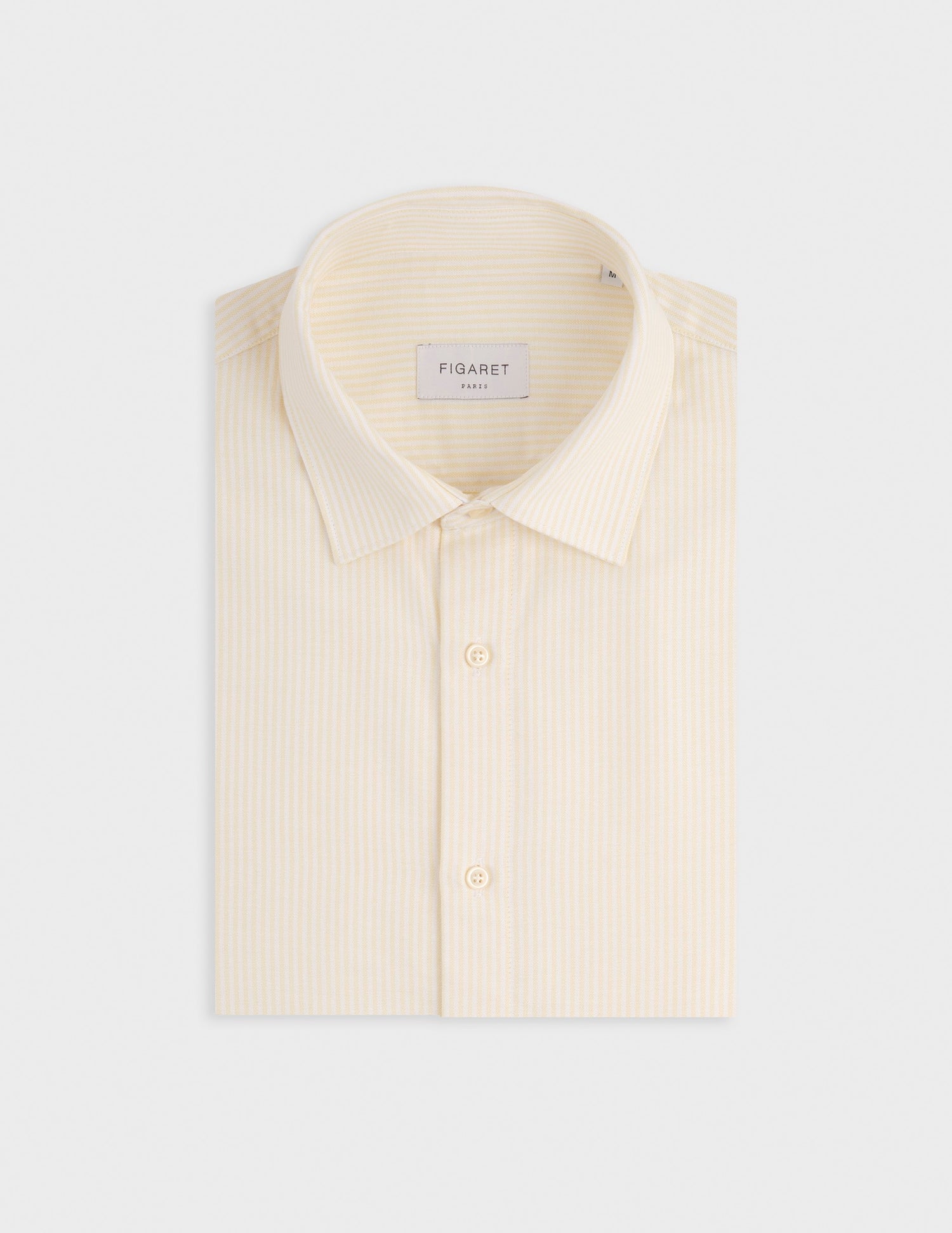 Chemise Auguste rayée jaune - Oxford - Col Français#4