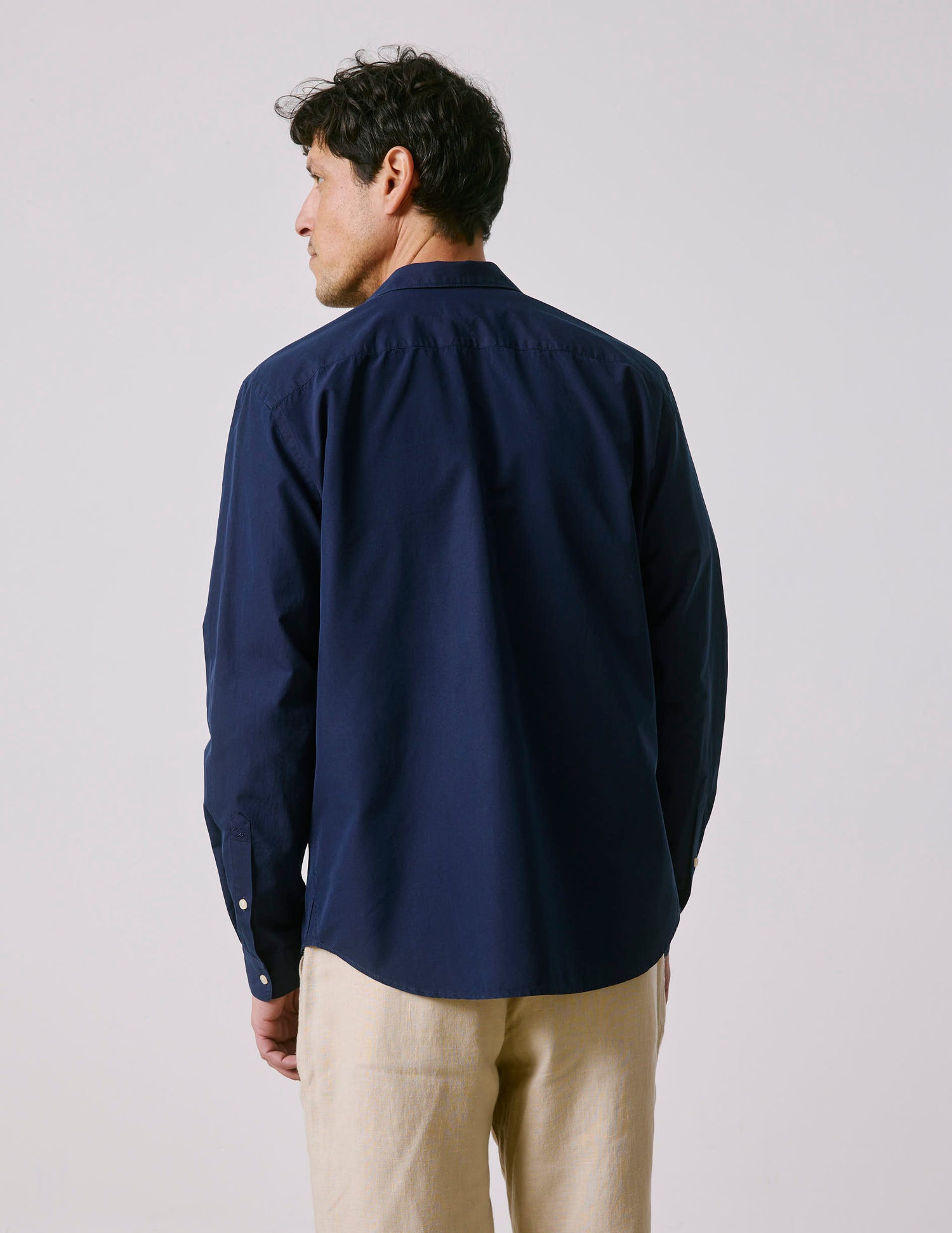 Chemise Auguste en denim bleu marine - Denim - Col Français#2