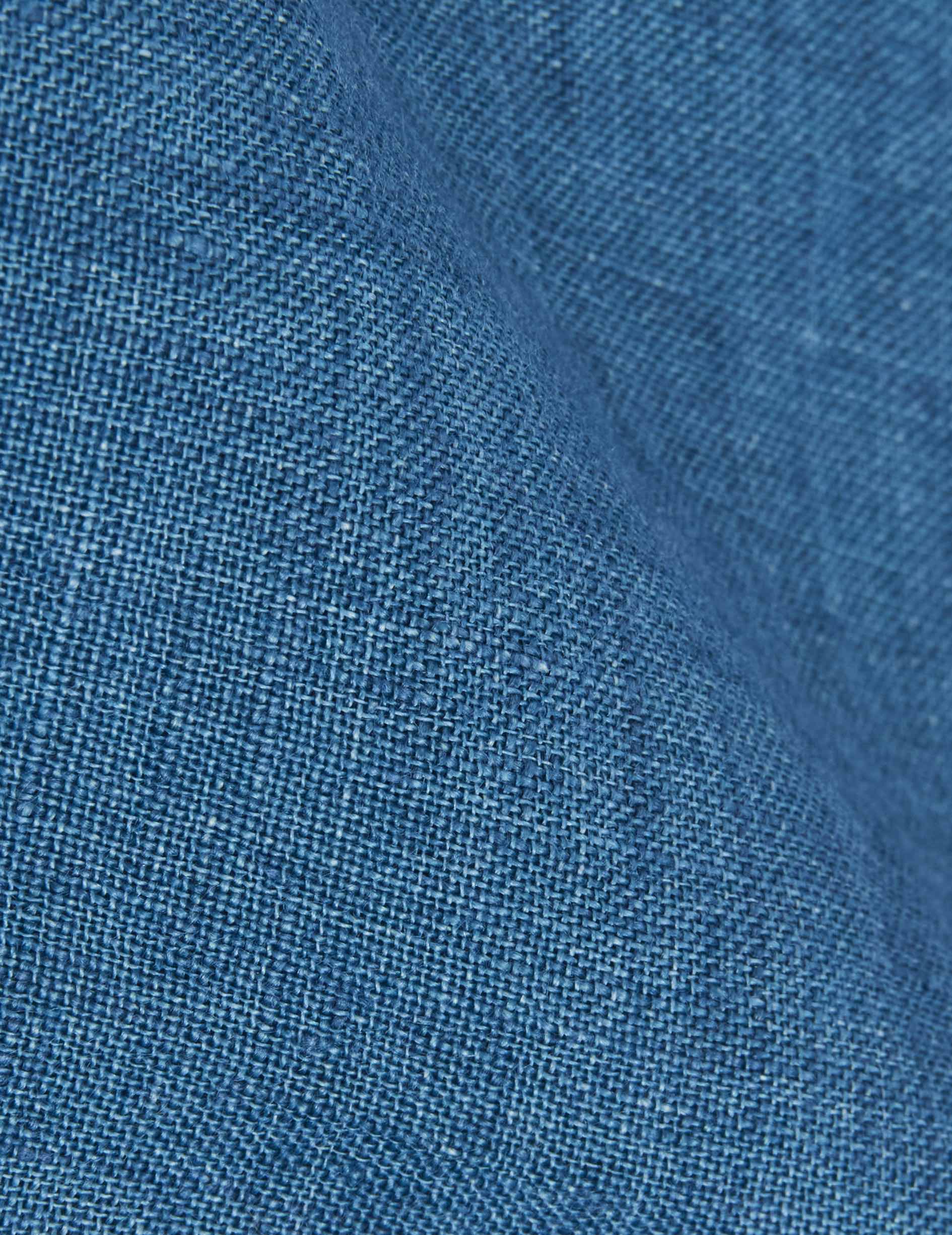 Blue linen Auguste shirt  - Linen - French Collar