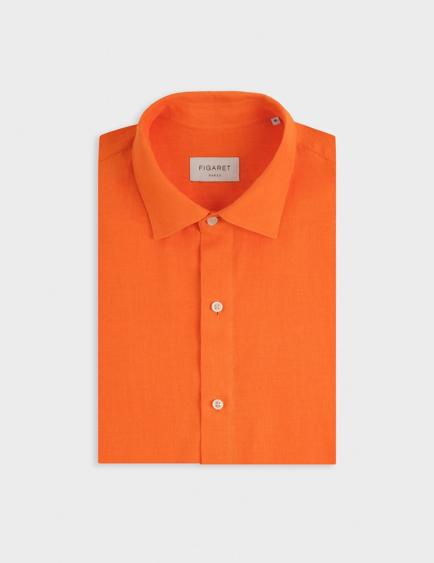Chemise Auguste en lin orange - Lin - Col Français#4