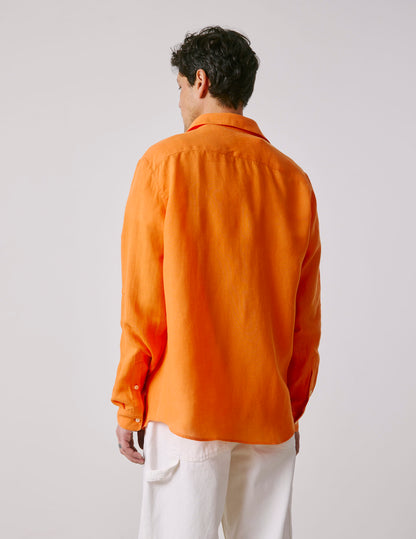 Chemise Auguste en lin orange