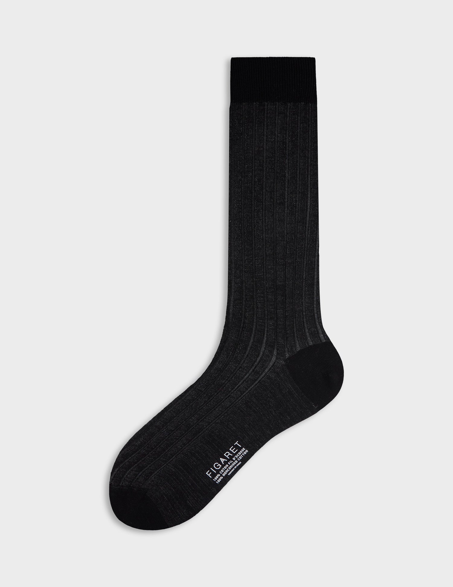 Chaussettes vanisées en fil d'Ecosse grises foncées