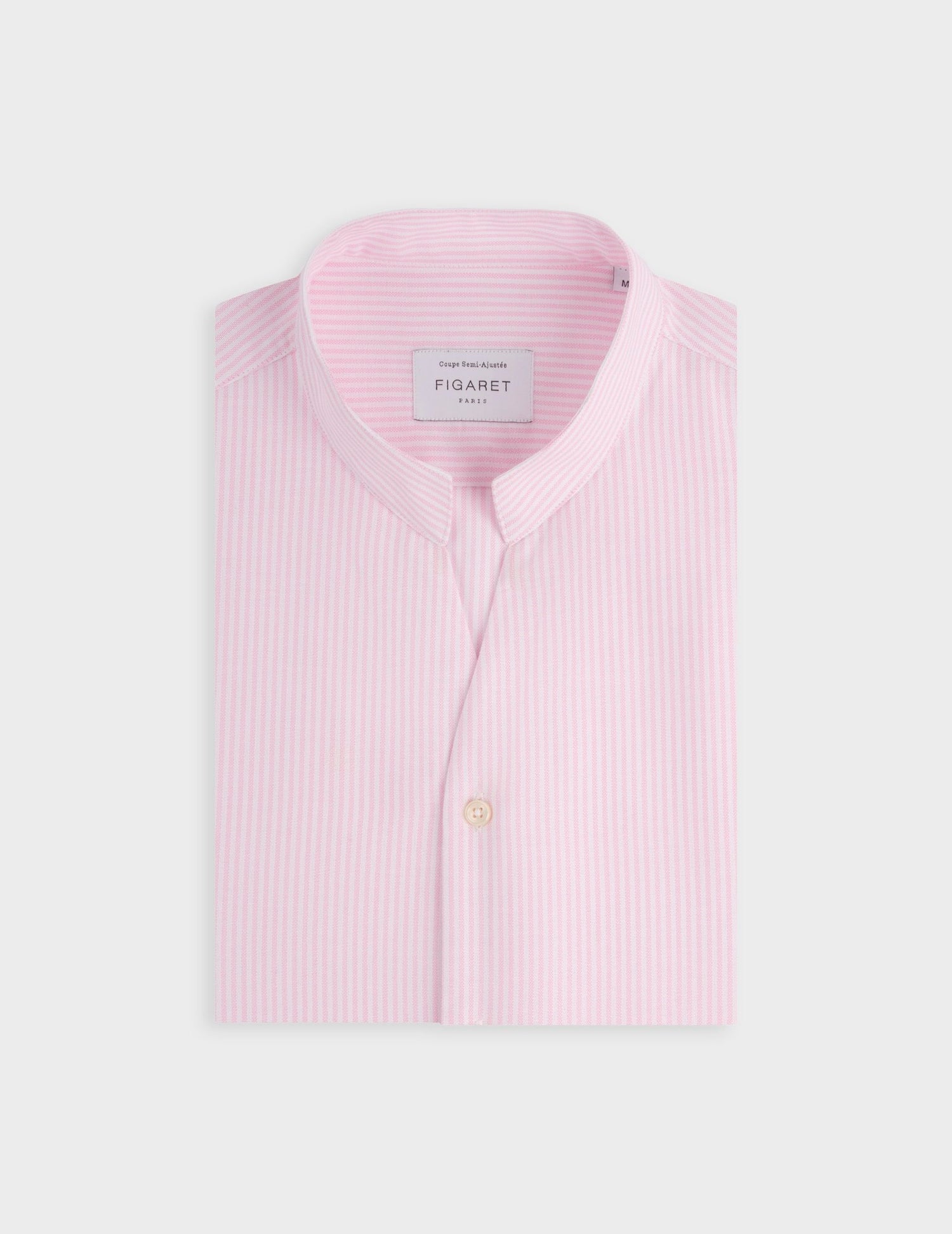 Chemise Carl rayée rose - Oxford - Col droit ouvert#4