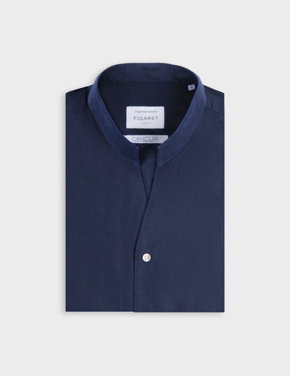 Chemise Carl en denim bleu marine