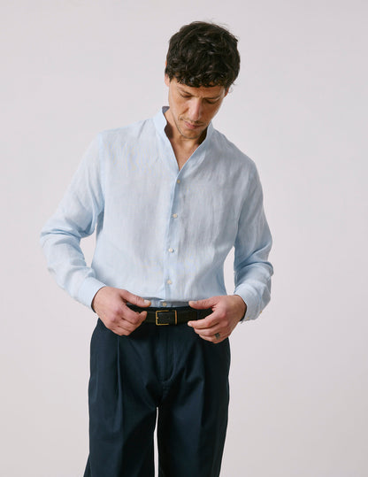 Chemise Carl en lin bleu clair