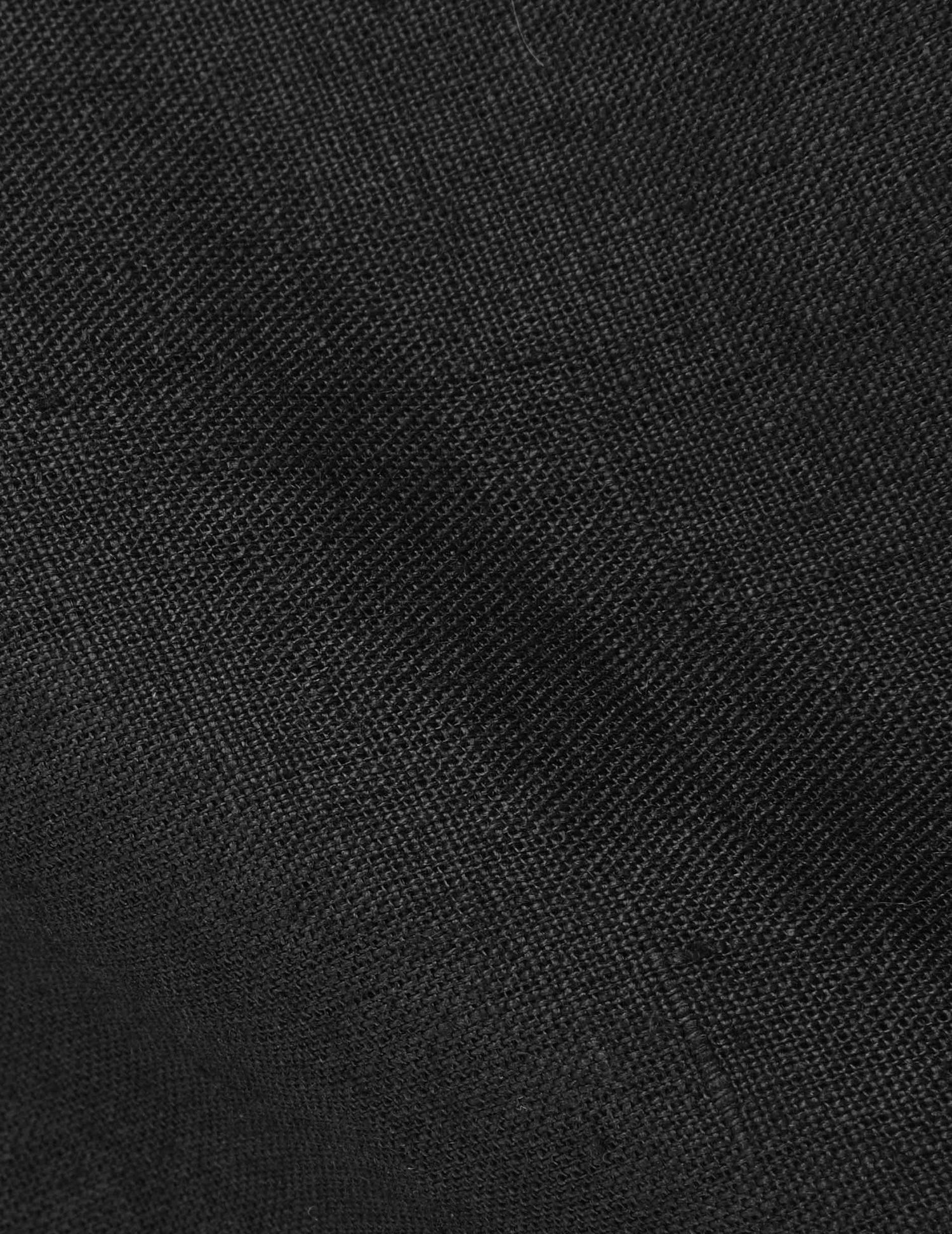 Carl black linen shirt - Linen - open straight Collar#5