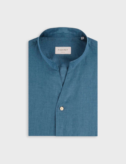 Chemise Carl en lin bleu