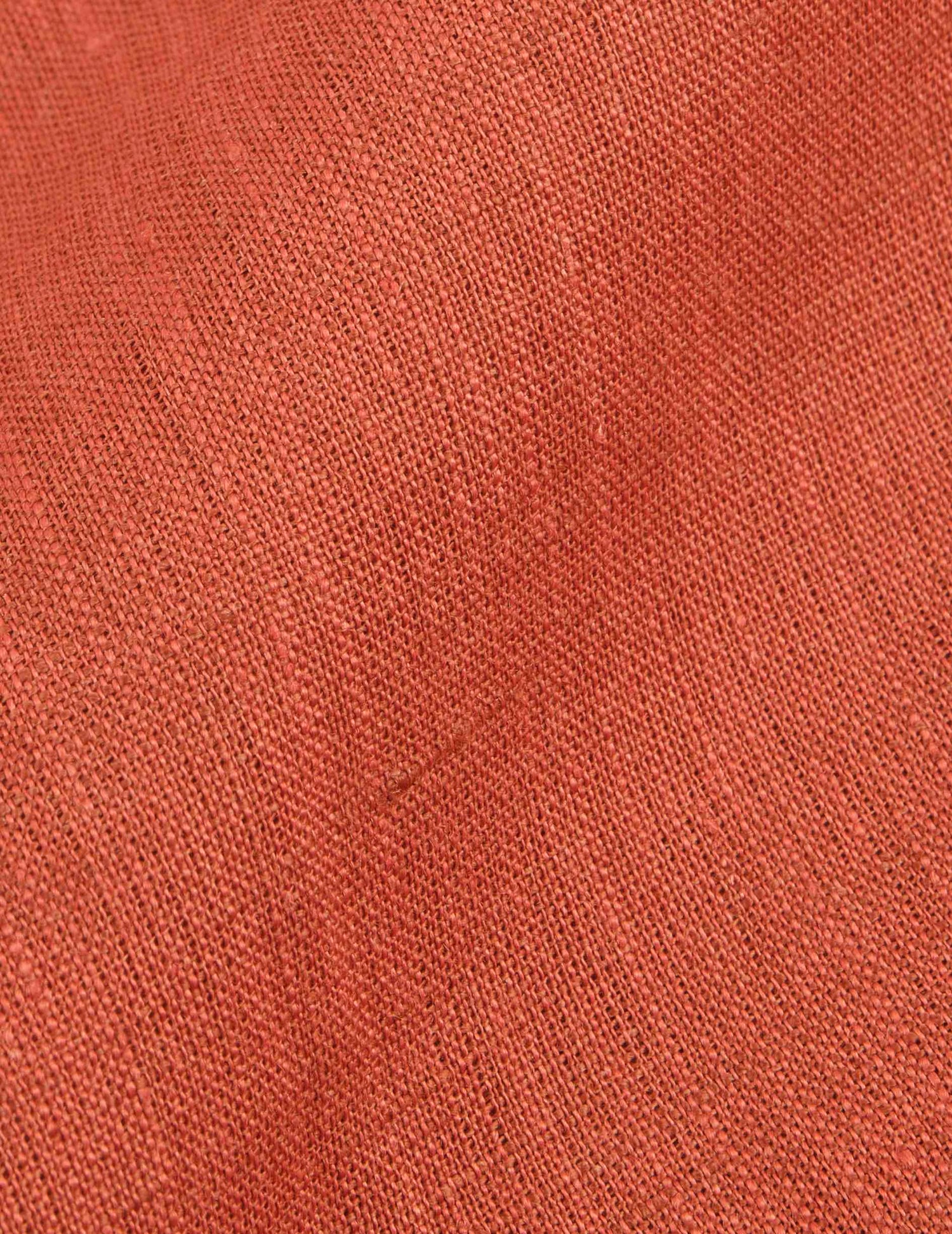 Rust linen Carl shirt - Lin - droit ouvert Collar#4