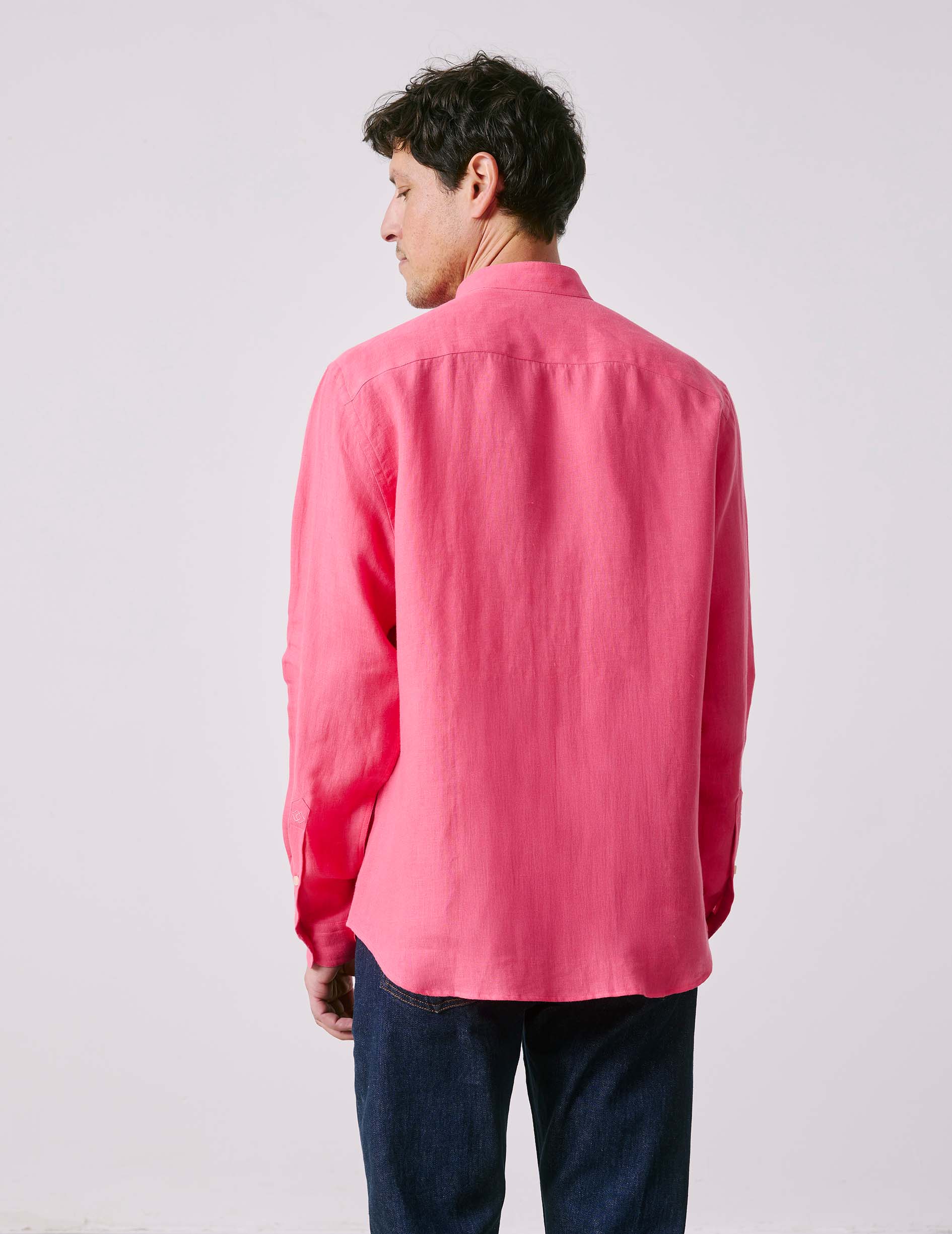 ドゥーズィエムクラス新品OGLINEN リネン ピンク シャツ フリーサイズ