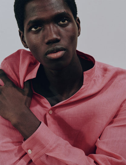 Chemise Carl en lin rose