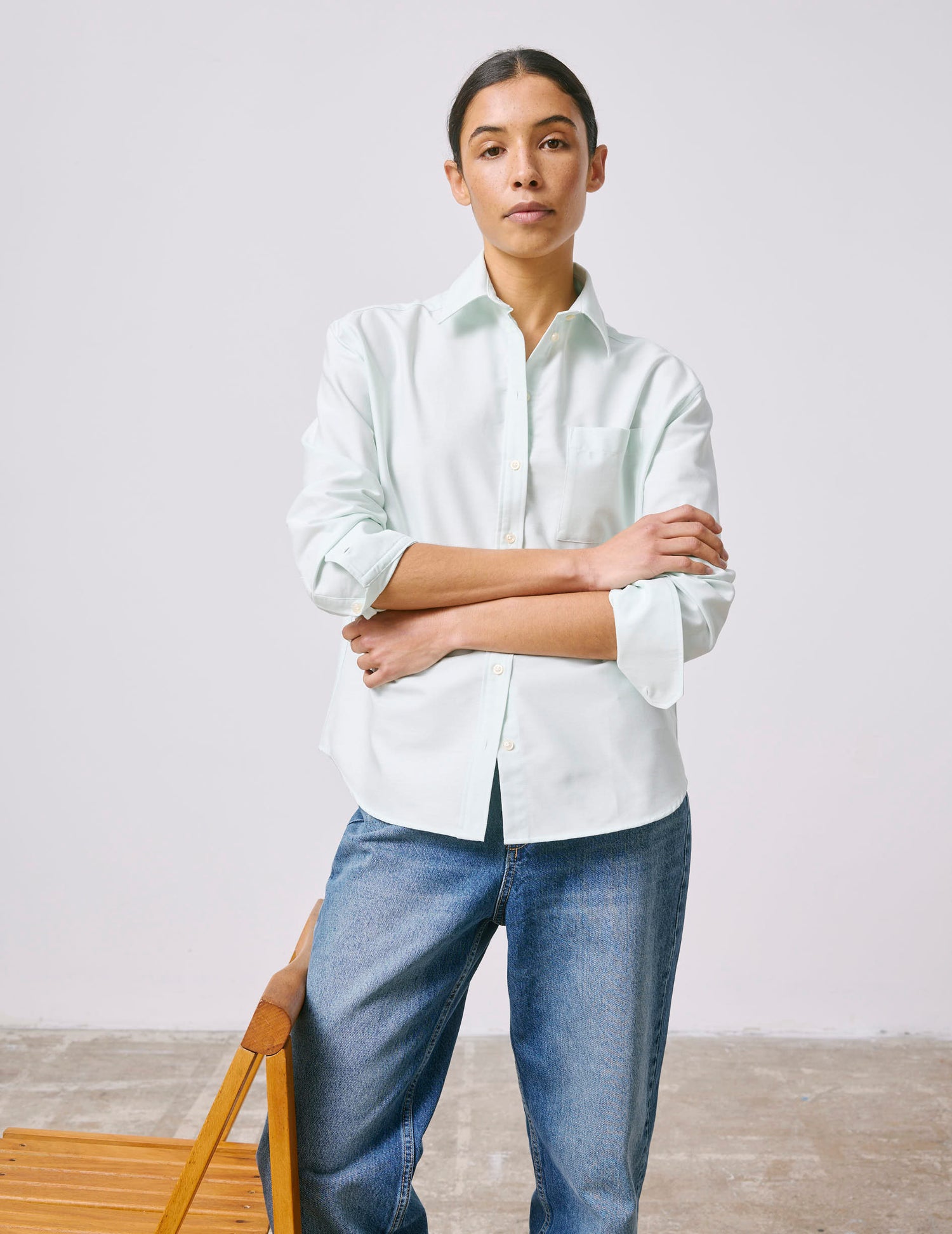 Charlotte green shirt - Oxford - Shirt Collar#3