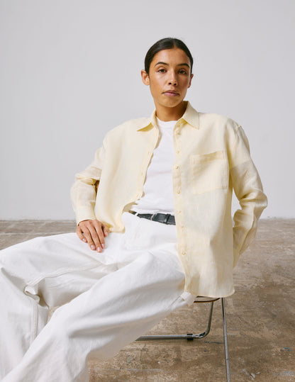 Chemise Charlotte en lin jaune
