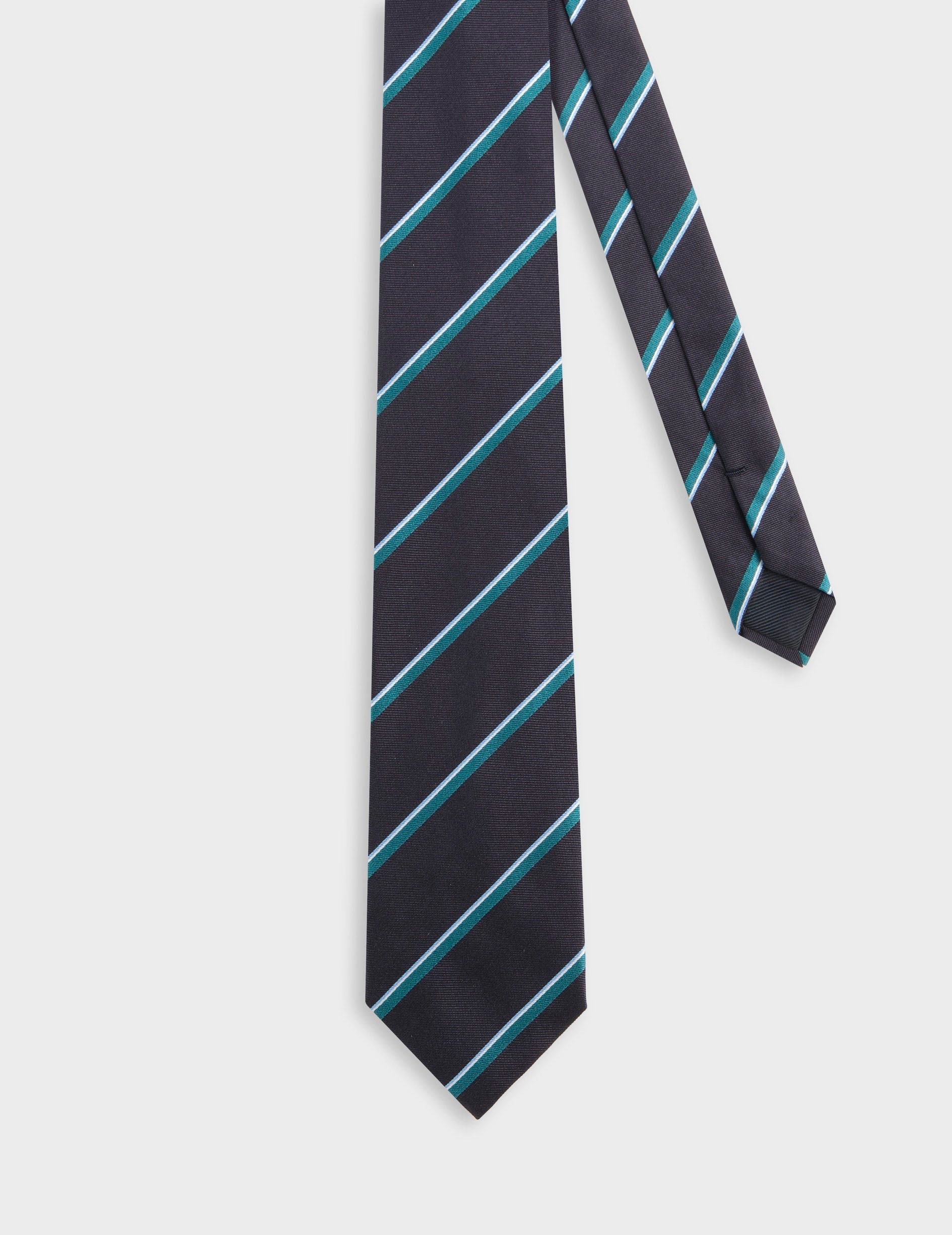 Navy stripes Silk tie