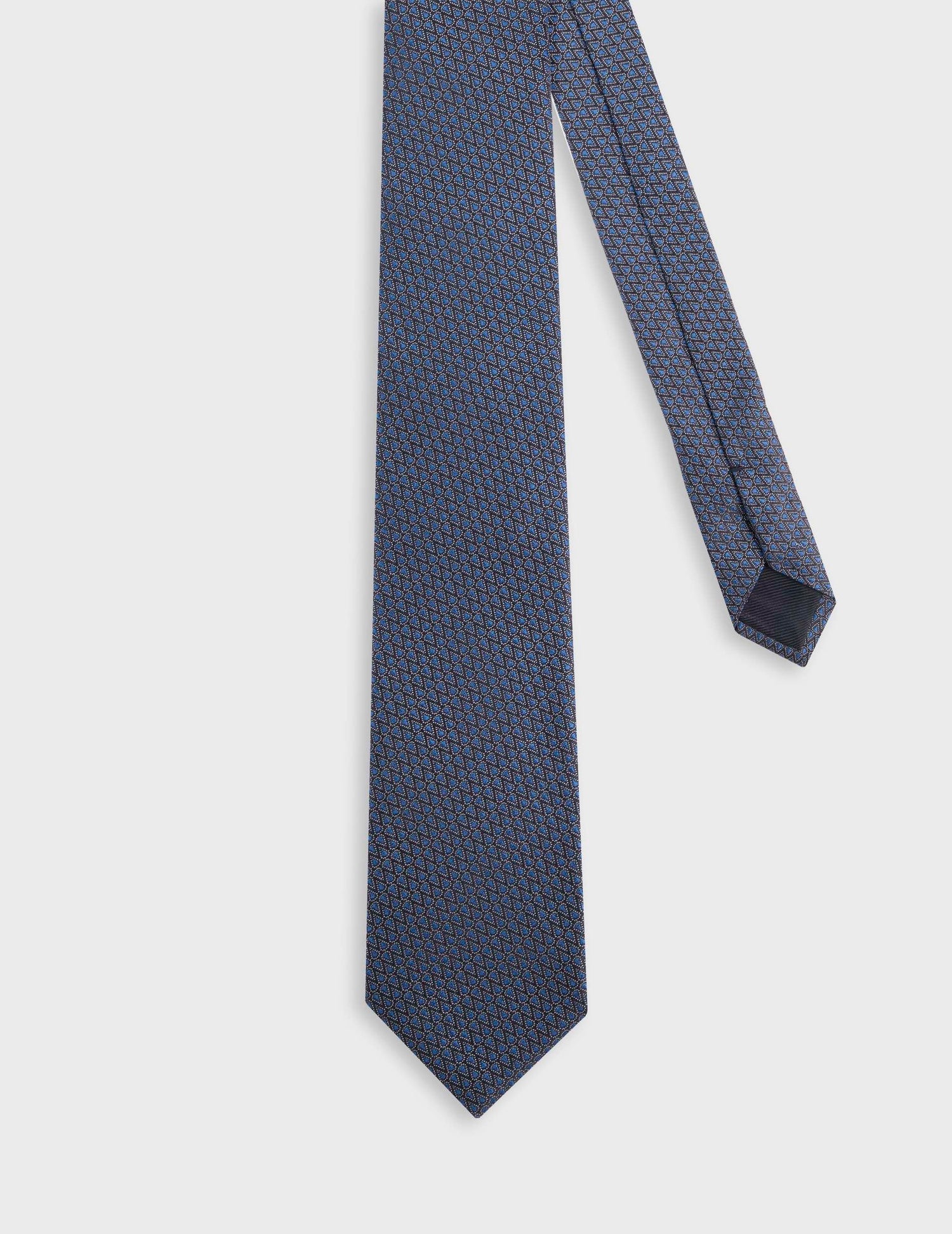 Navy motifs Silk tie