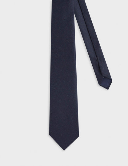 Navy virgin wool and cashmere tie