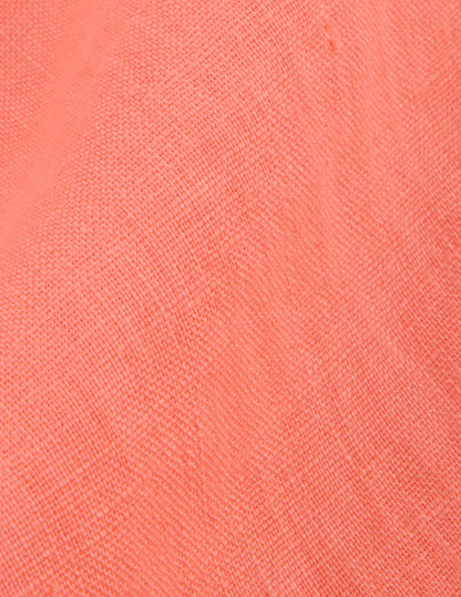 Oversized Delina shirt in coral linen