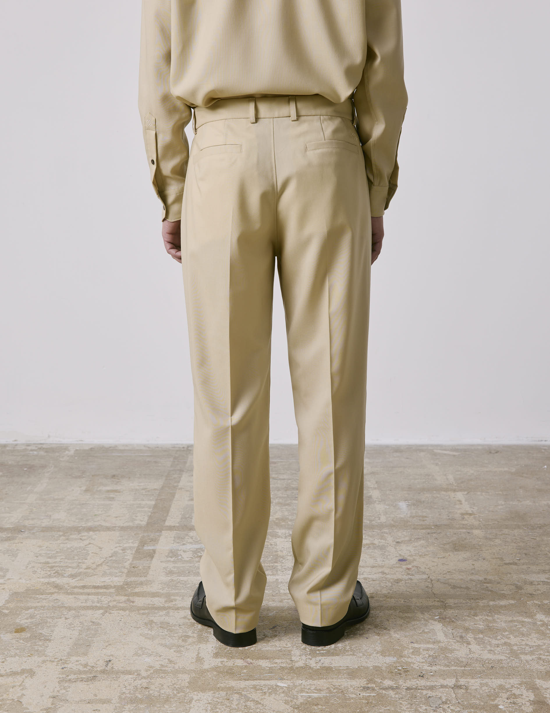 Driss suit pants in beige virgin wool