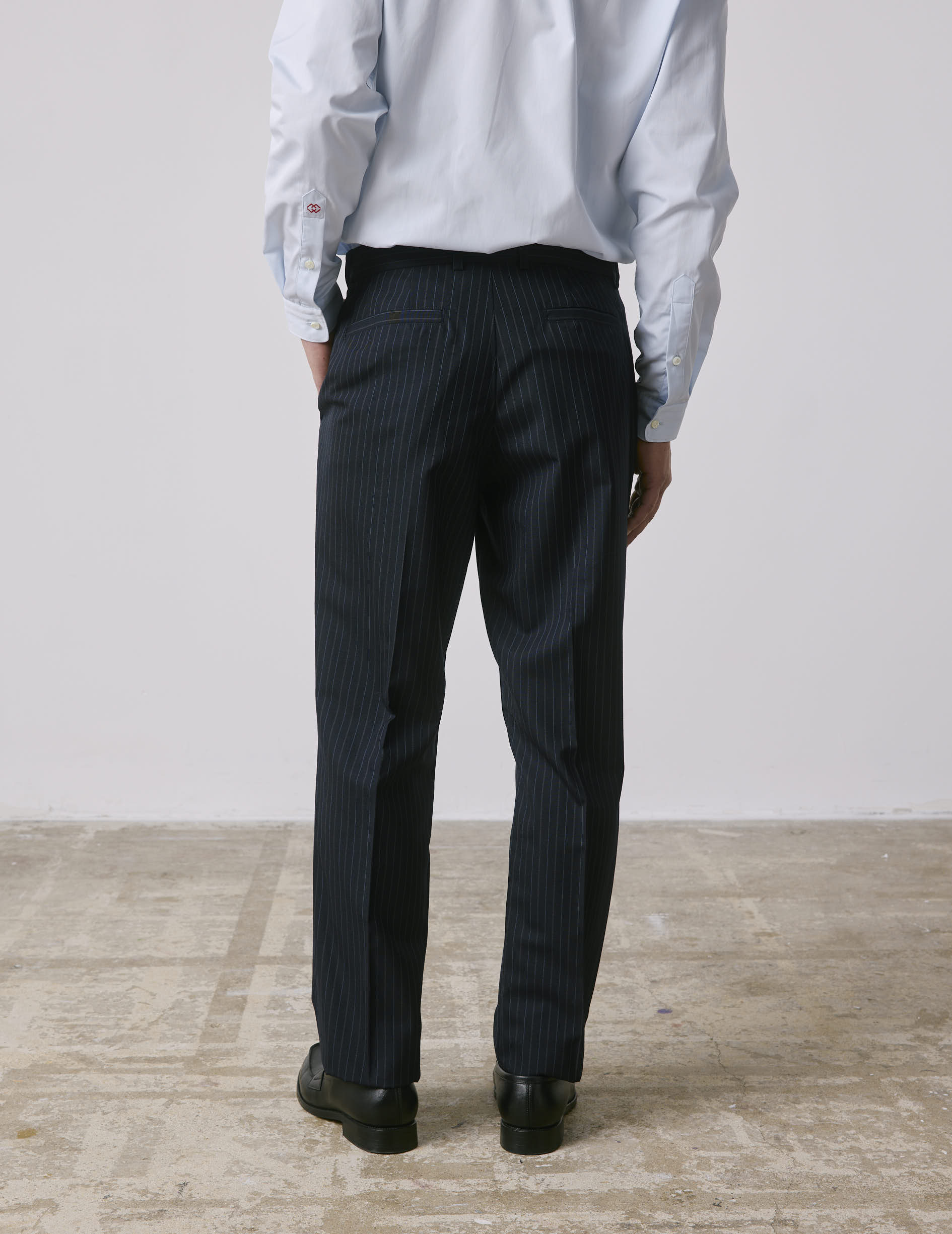 Pantalon de costume Driss en laine vierge marine