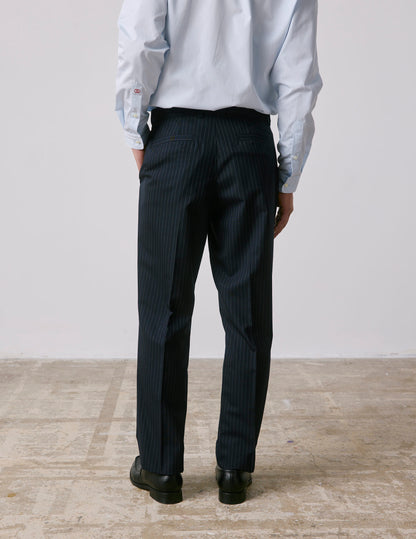 Pantalon de costume Driss en laine vierge marine