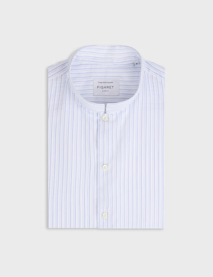 Chemise semi-ajustée rayée bleue