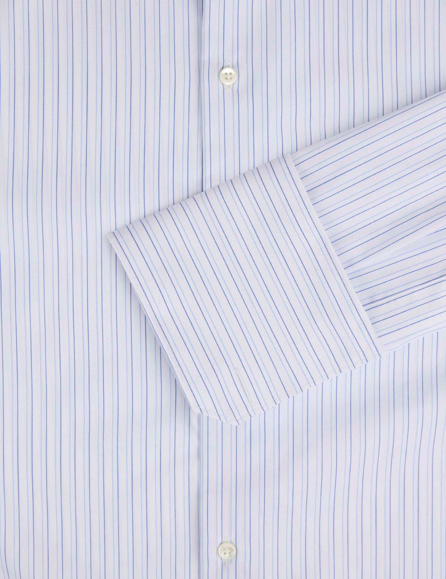 Semi-fitted striped blue shirt  - fashioned - Right Collar - Musketeers Cuffs#2