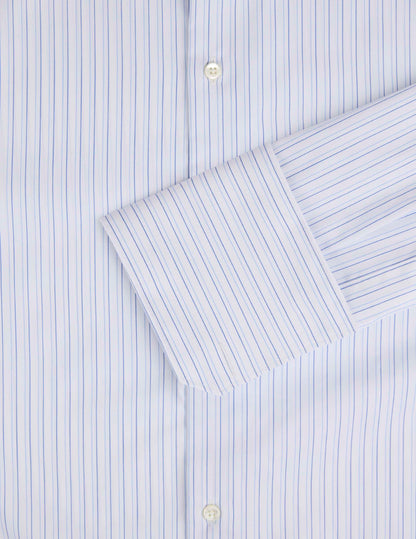 Chemise semi-ajustée rayée bleue