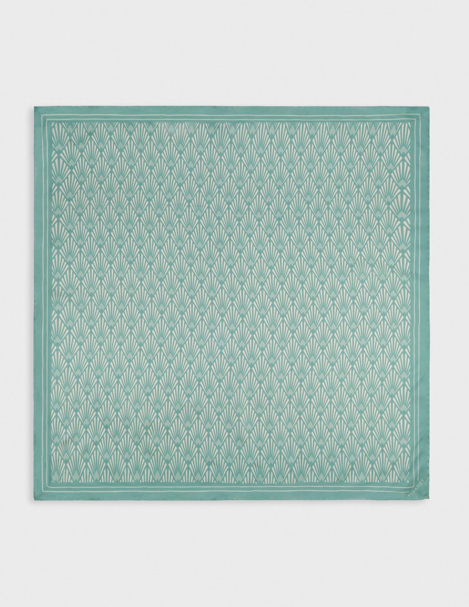 Foulard en twill de soie imprimée turquoise