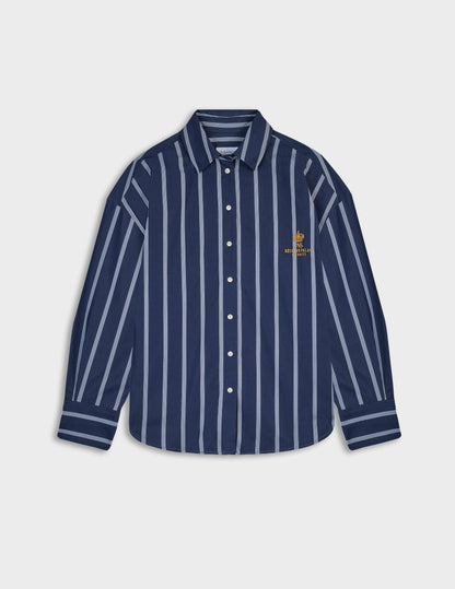 Chemise oversize Eugénie rayée bleu marine