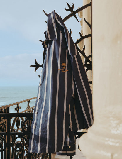 Chemise oversize Eugénie rayée bleu marine
