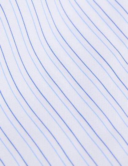 Chemise classique manches courtes rayée bleue